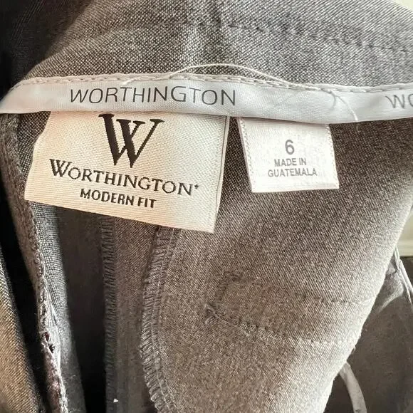 NEW Wortington Heather Gray Mid Rise Trouser Pant Women's 6 Modern Fit Stretch - Picture 7 of 9